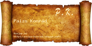 Paizs Konrád névjegykártya