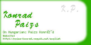 konrad paizs business card